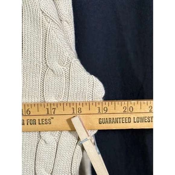 Polo Ralph Lauren Cable Knit Crew Neck Sweater 100% Cotton Tan Preppy Mens XL - Picture 6 of 14